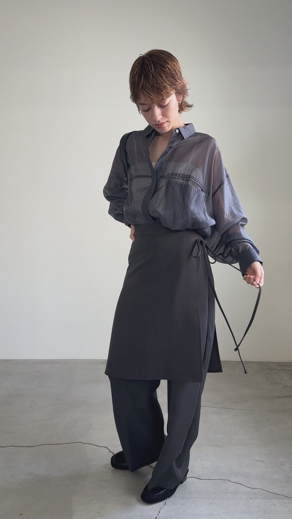 ラップスカートレイヤードスラックス