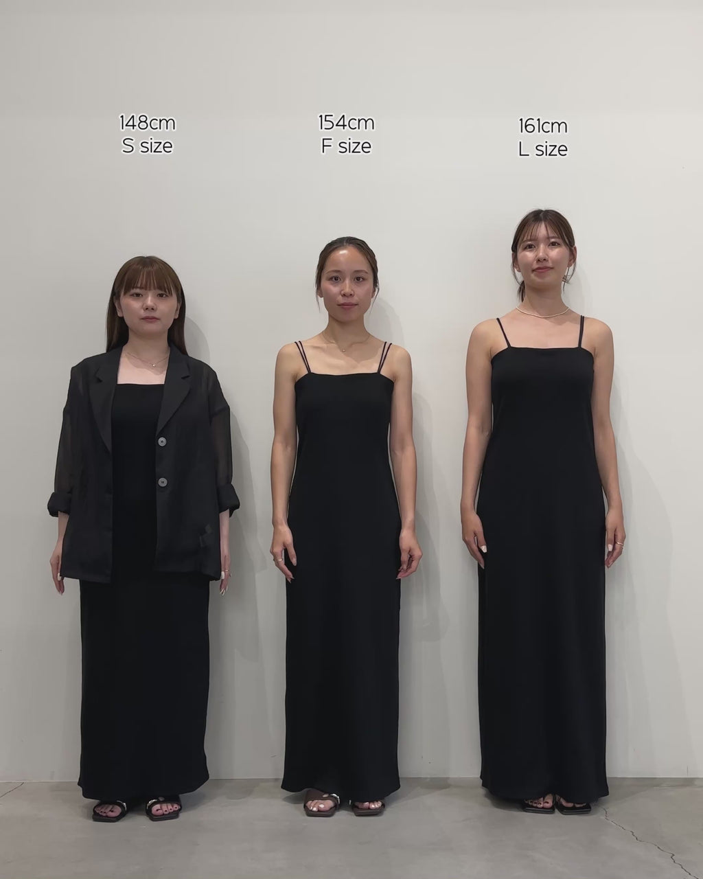 3サイズ展開】ダブルストラップカップ付きリブキャミワンピース