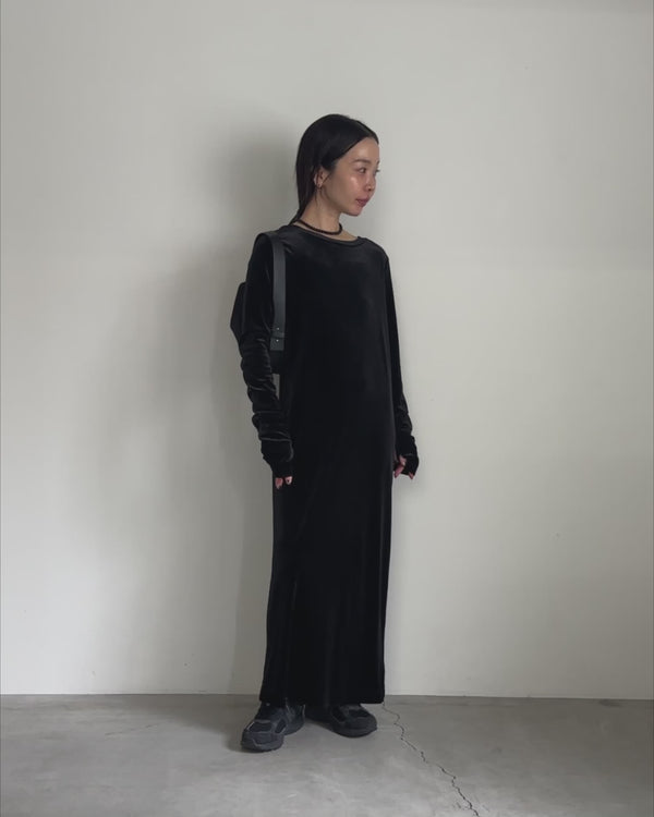 フィンガースリーブベロアロングワンピ―ス【by SON】