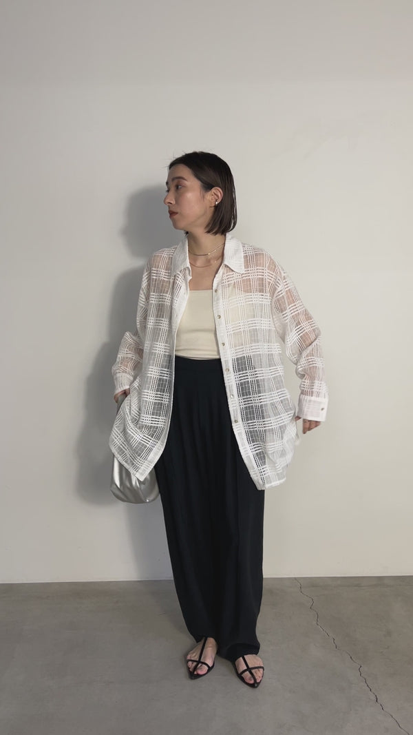 チェックレースオーバーシャツ