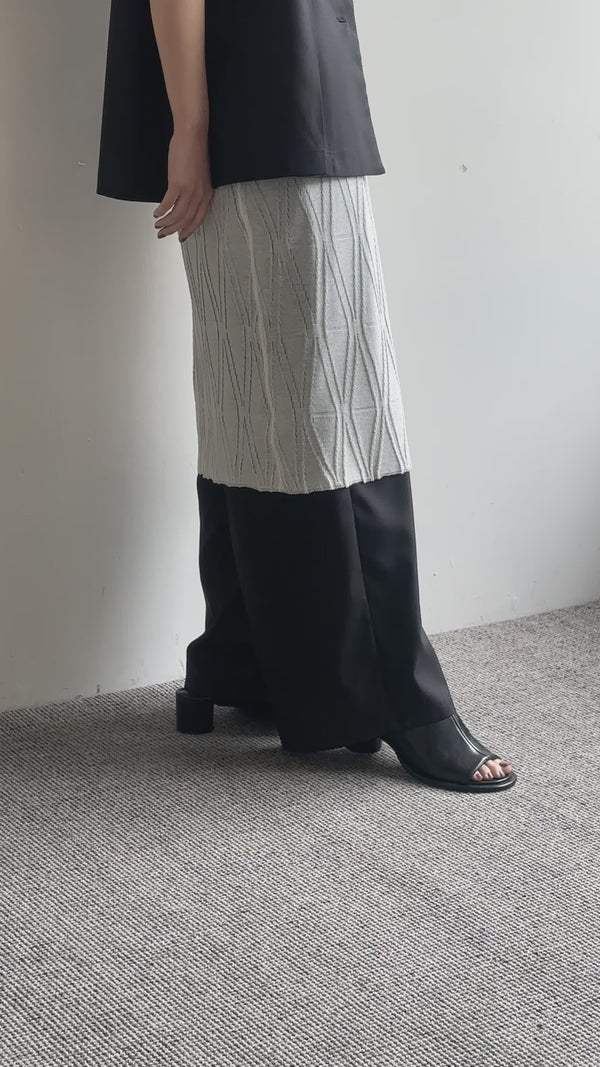 【Et】Sheer Layered Knit Skirt