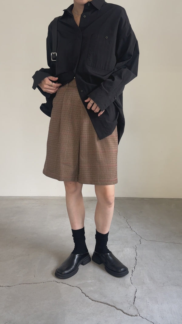 チェック柄ハーフパンツ