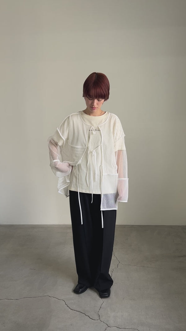 2WAYメッシュブロッキングトップス