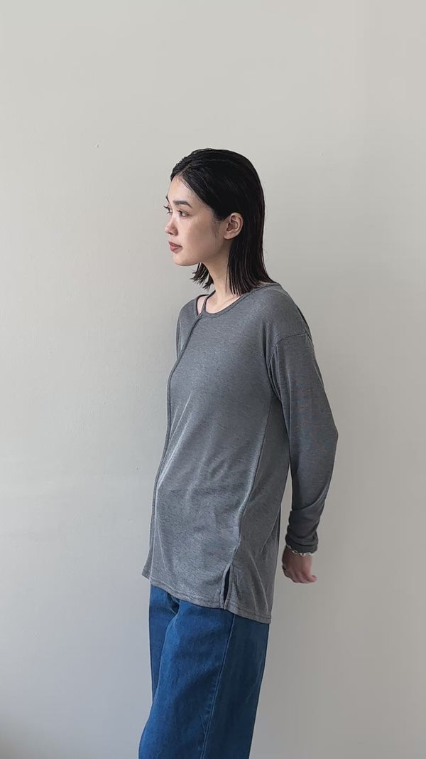 【Et】Asymmetric Neck Sheer Tops
