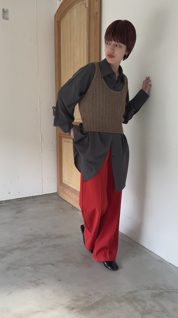 ハイウエストワイドパンツ