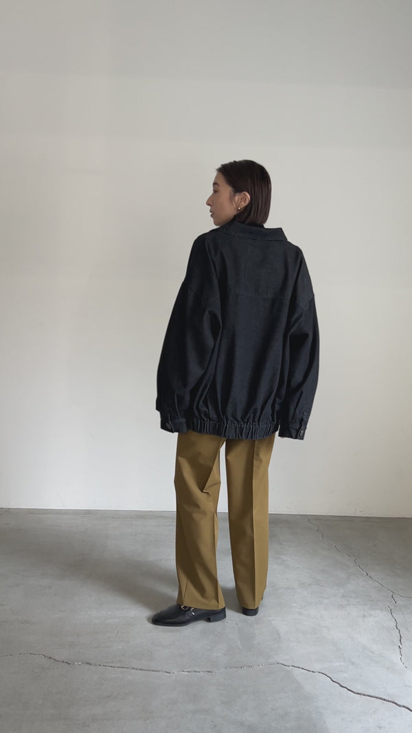 【サイズ展開あり】バックギャザーオーバーデニムジャケット