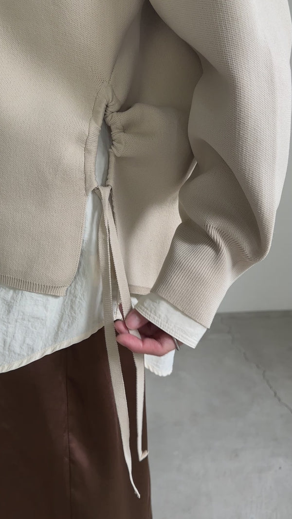 サイドギャザーオープンニット