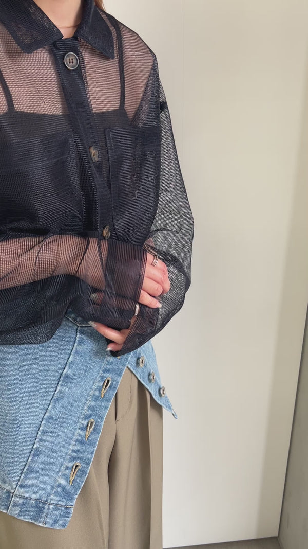 メッシュラメショートシャツ