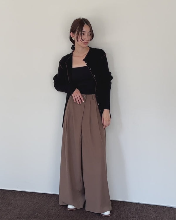 【Et】Wrap 2Tuck Wide Pants
