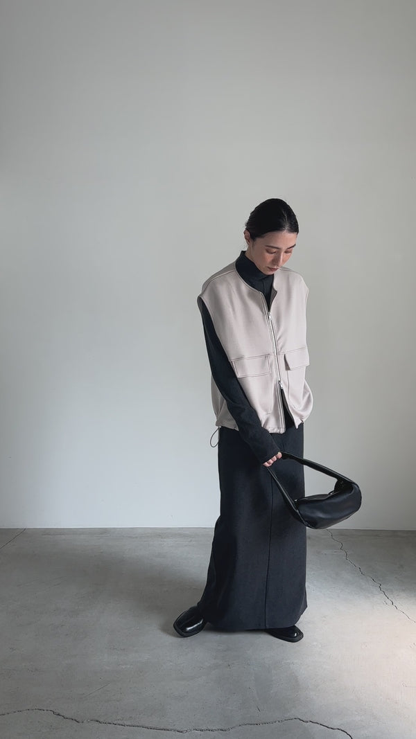 ダンボールスウェットダブルジップベスト