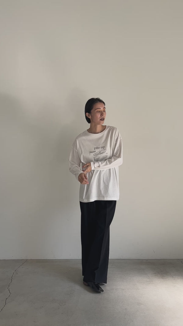 Pile up ロゴプリントロンT