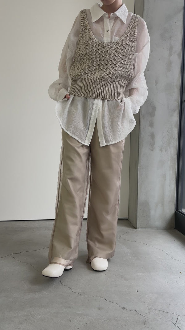 シースルーレイヤードパンツ