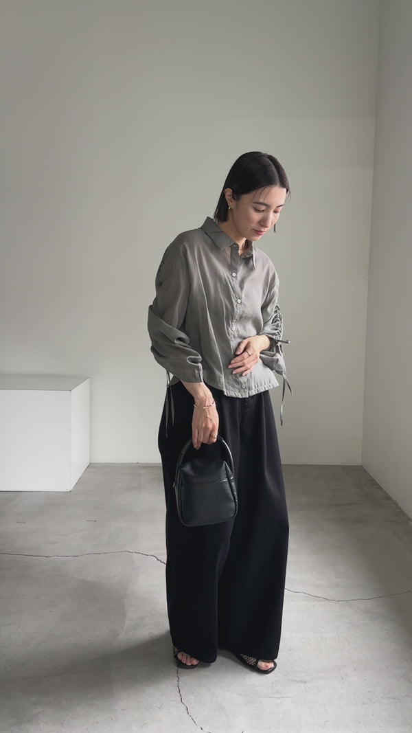 シャーリングスリーブシアーシャツ