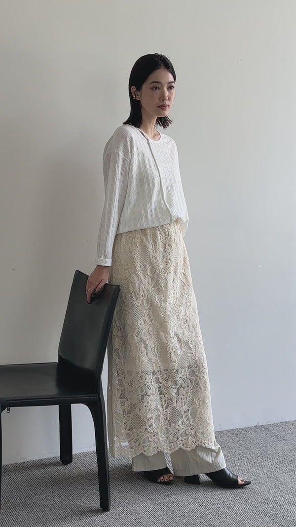 【Et】Lace I-line skirt