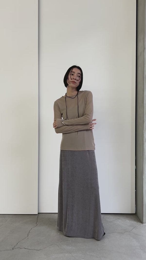 クルーネックシアープルオーバー