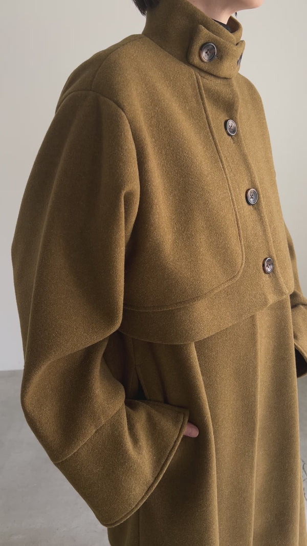 3wayレイヤードオーバーステンカラーコート