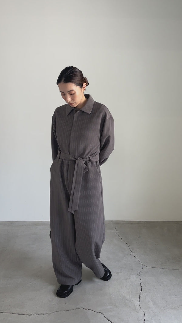 ピンストライプオールインワン