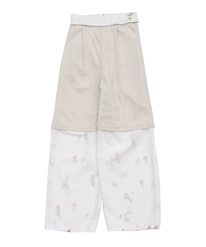 【official限定】フラワープリントワイドパンツ