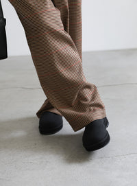 チェック柄タックパンツ