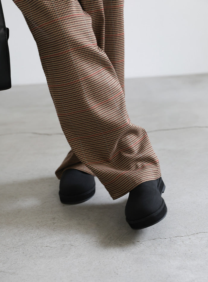 チェック柄タックパンツ