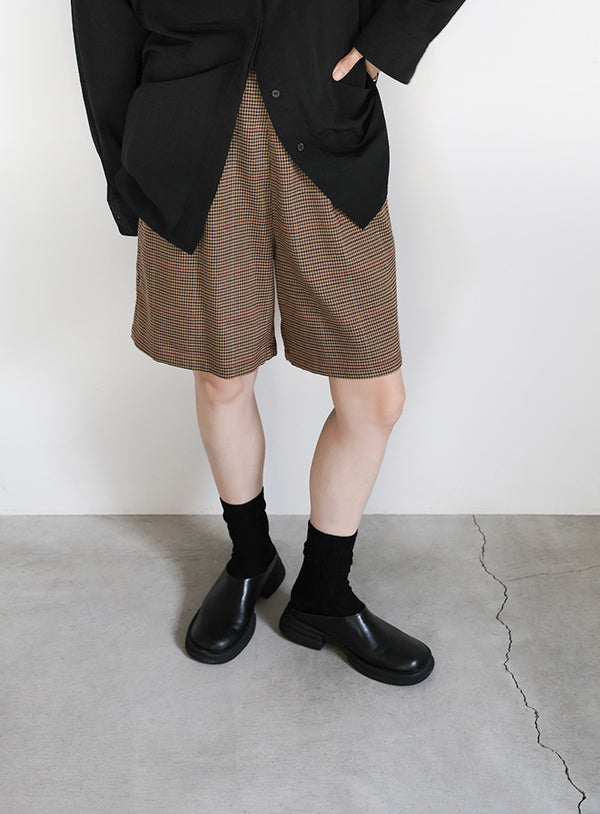 チェック柄ハーフパンツ