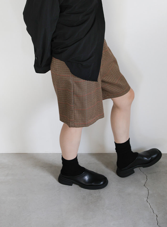 チェック柄ハーフパンツ