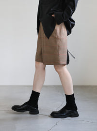 チェック柄ハーフパンツ