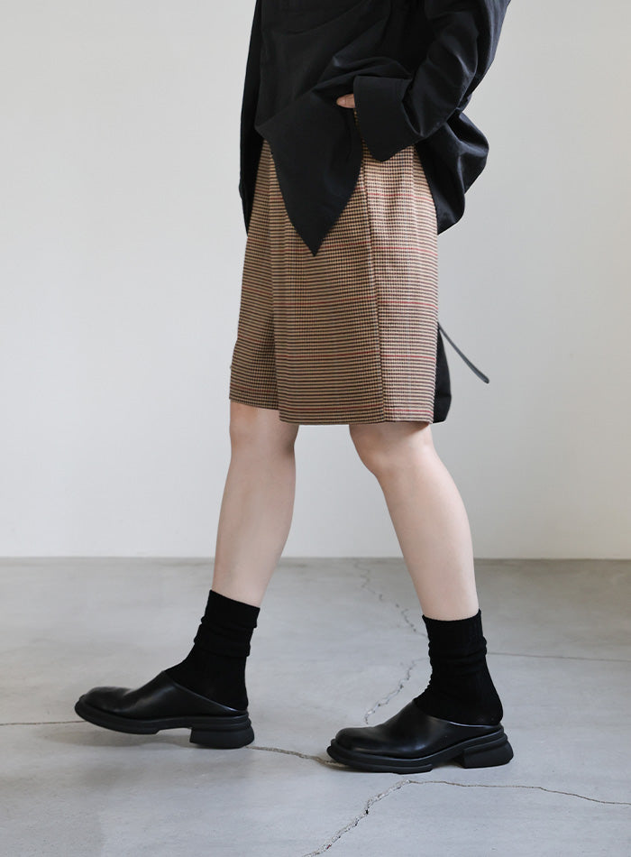 チェック柄ハーフパンツ