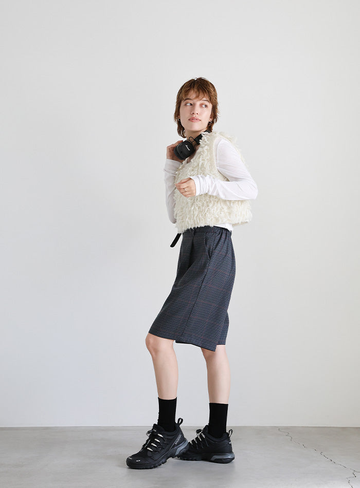 チェック柄ハーフパンツ