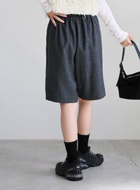 チェック柄ハーフパンツ