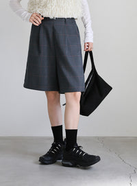チェック柄ハーフパンツ