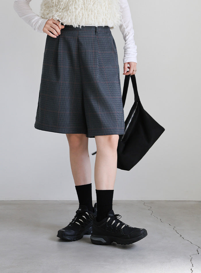 【23区】レディースチェック柄ハーフパンツ チェック柄ハーフパンツ レディース ロゴ刺繍 ゴルフ 送料無料