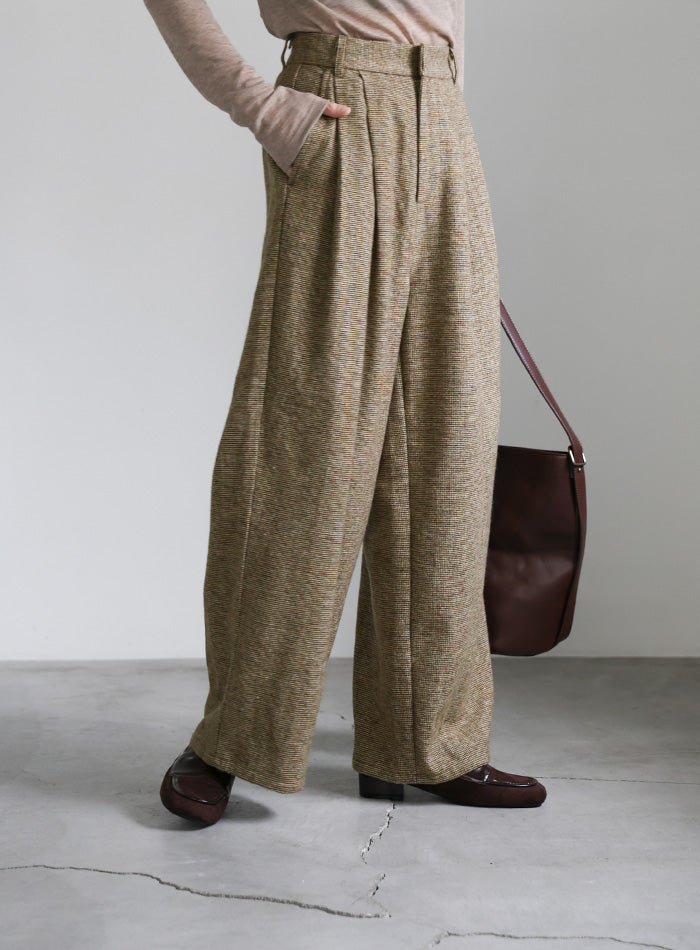 チェックツイードタックワイドパンツ【official限定】 – SELECT MOCA