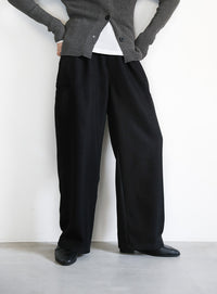 サイドポケットストレートスラックスパンツ