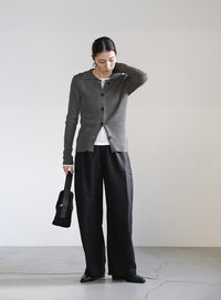 サイドポケットストレートスラックスパンツ