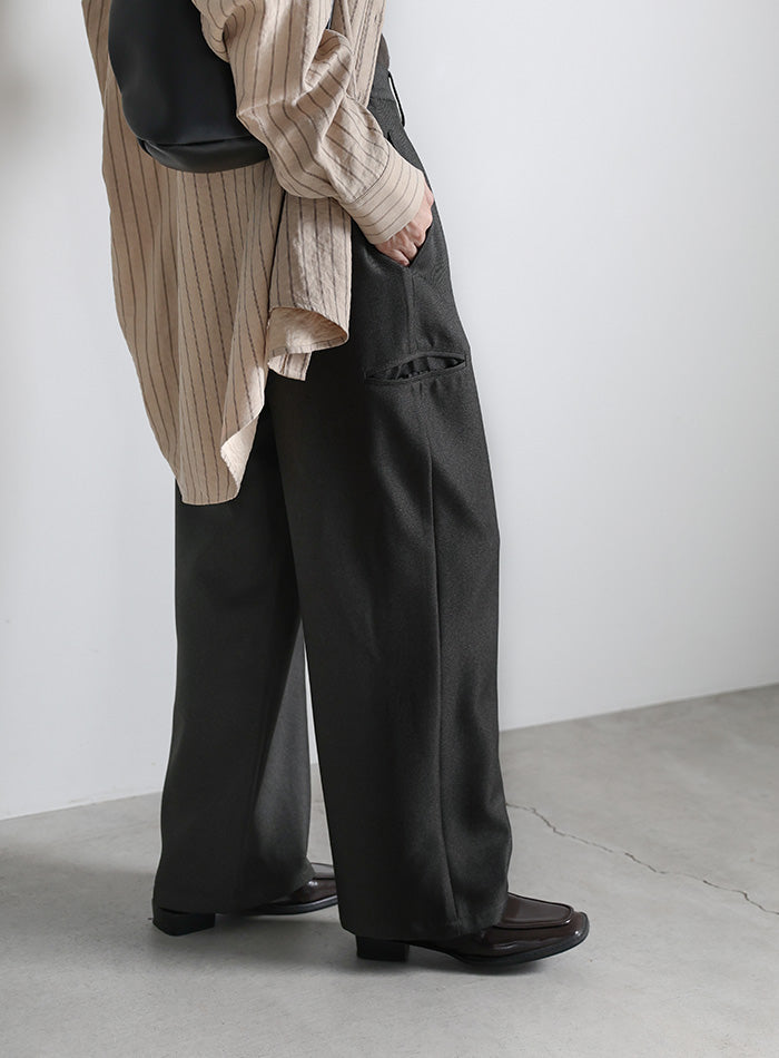 サイドポケットストレートスラックスパンツ