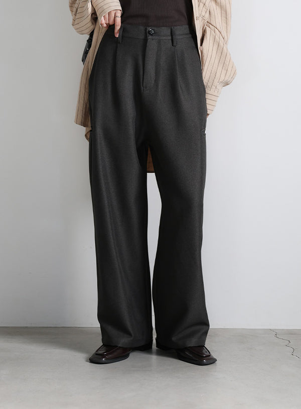 サイドポケットストレートスラックスパンツ