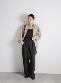 サイドポケットストレートスラックスパンツ