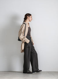 サイドポケットストレートスラックスパンツ