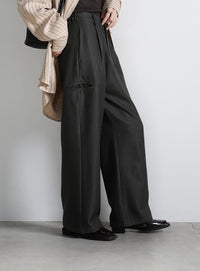 サイドポケットストレートスラックスパンツ