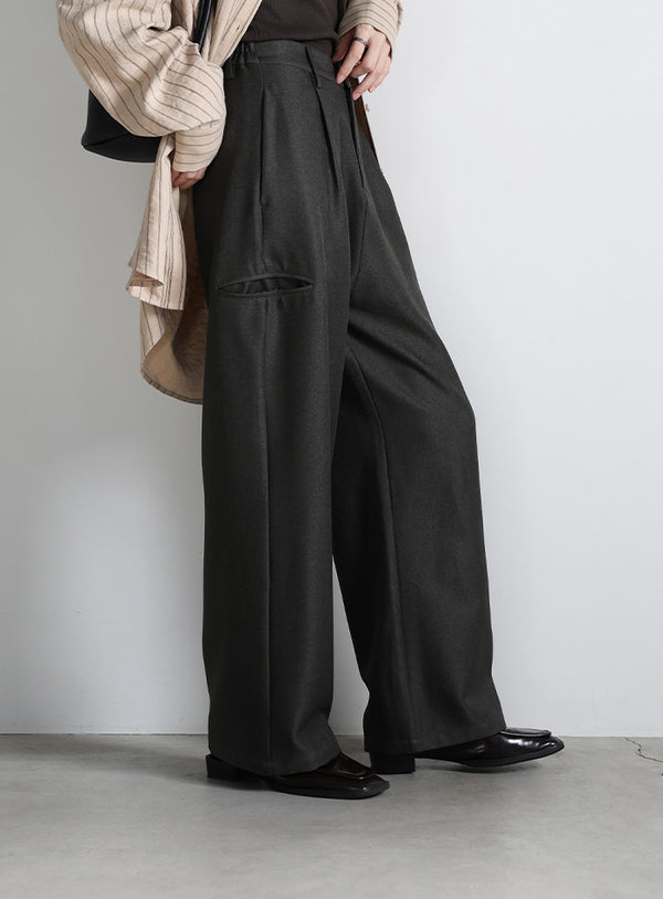 サイドポケットストレートスラックスパンツ