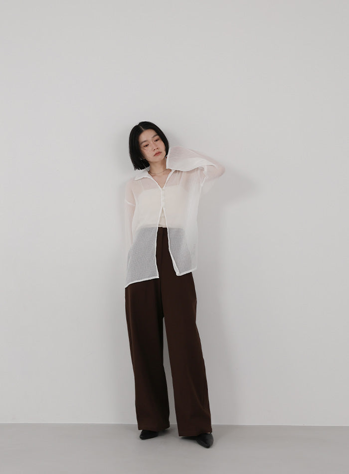 ハイウエストコットンカーブシルエットパンツ – SELECT MOCA