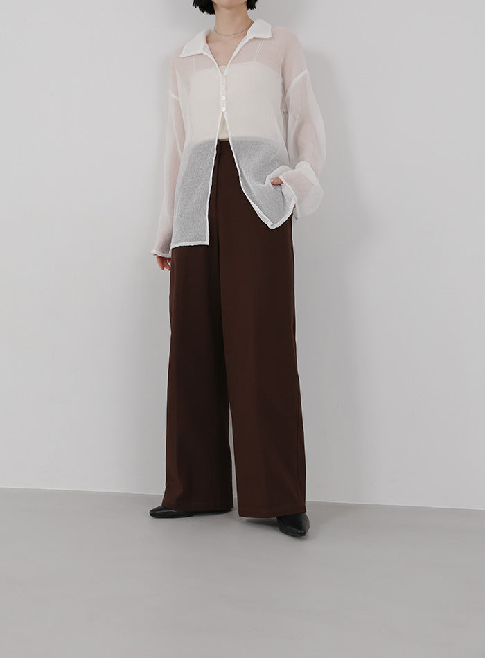 ハイウエストコットンカーブシルエットパンツ – SELECT MOCA