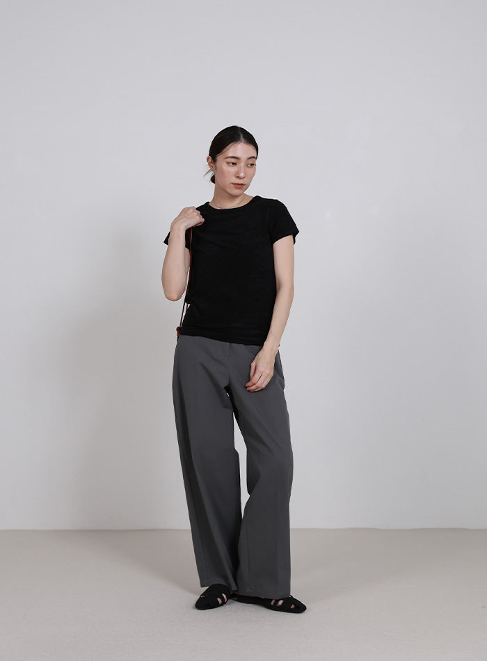 ハイウエストコットンカーブシルエットパンツ – SELECT MOCA