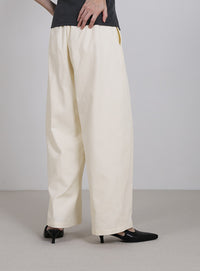 ハイウエストコットンカーブシルエットパンツ