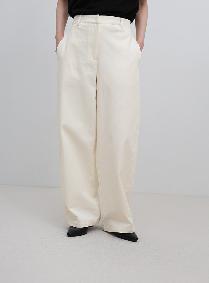 ハイウエストコットンカーブシルエットパンツ – SELECT MOCA