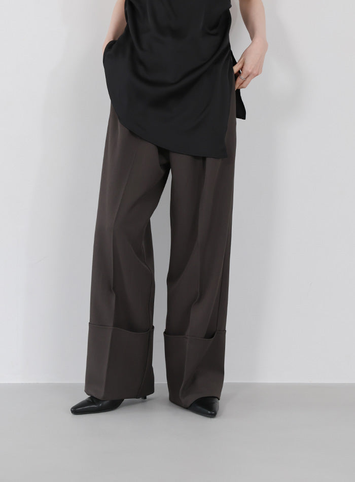 ロールアップツータックワイドストレートスラックス – SELECT MOCA