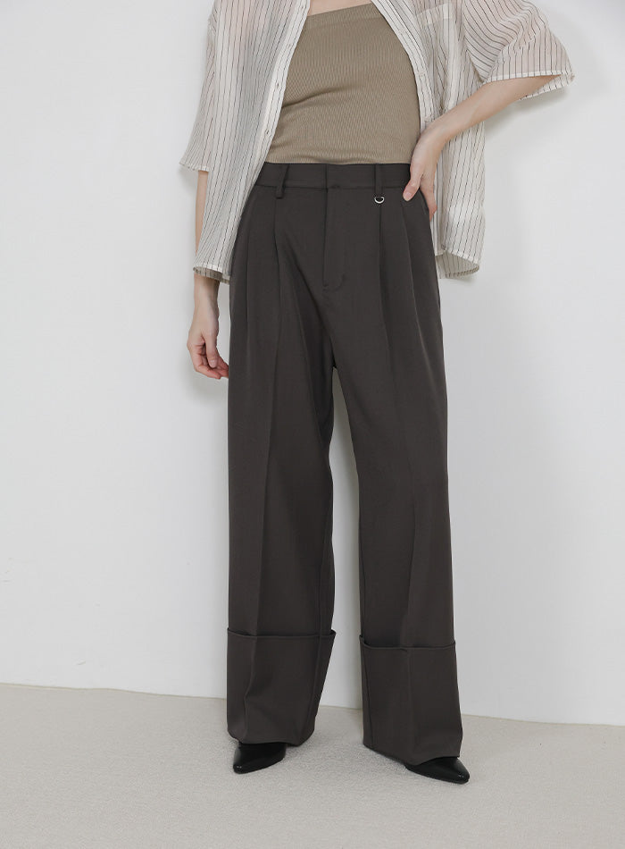 ロールアップツータックワイドストレートスラックス – SELECT MOCA