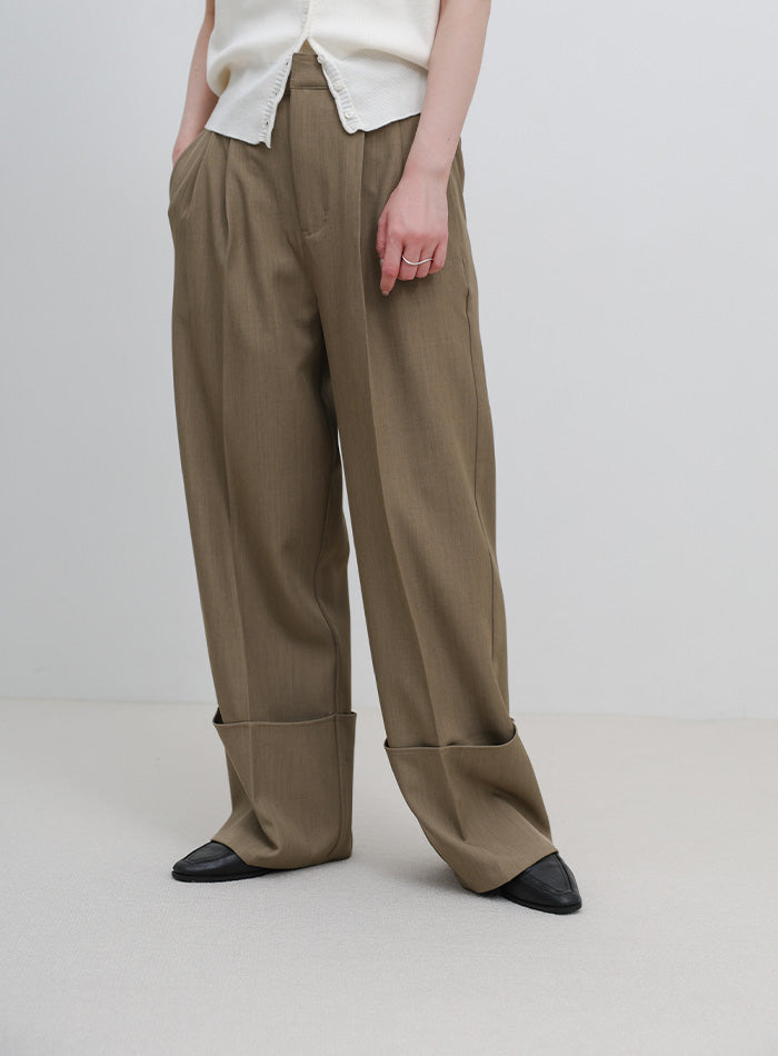 ロールアップツータックワイドストレートスラックス – SELECT MOCA
