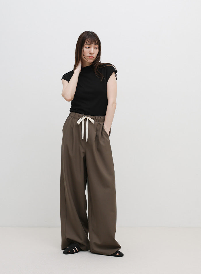 リネンタッチリラックスワイドパンツ【セットアップ対応可】 – SELECT MOCA